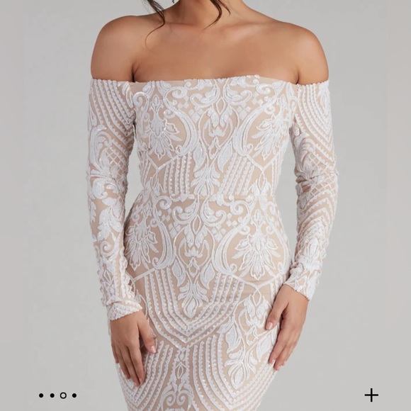 Windsor Sierra Sequin Off The Shoulder Formal Dress - Picture 3 of 4